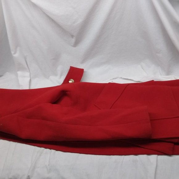 Gucci Red Dress Coat Women Gold Button Down 100% Wool Size 44 Excellent Shape - Picture 13 of 16